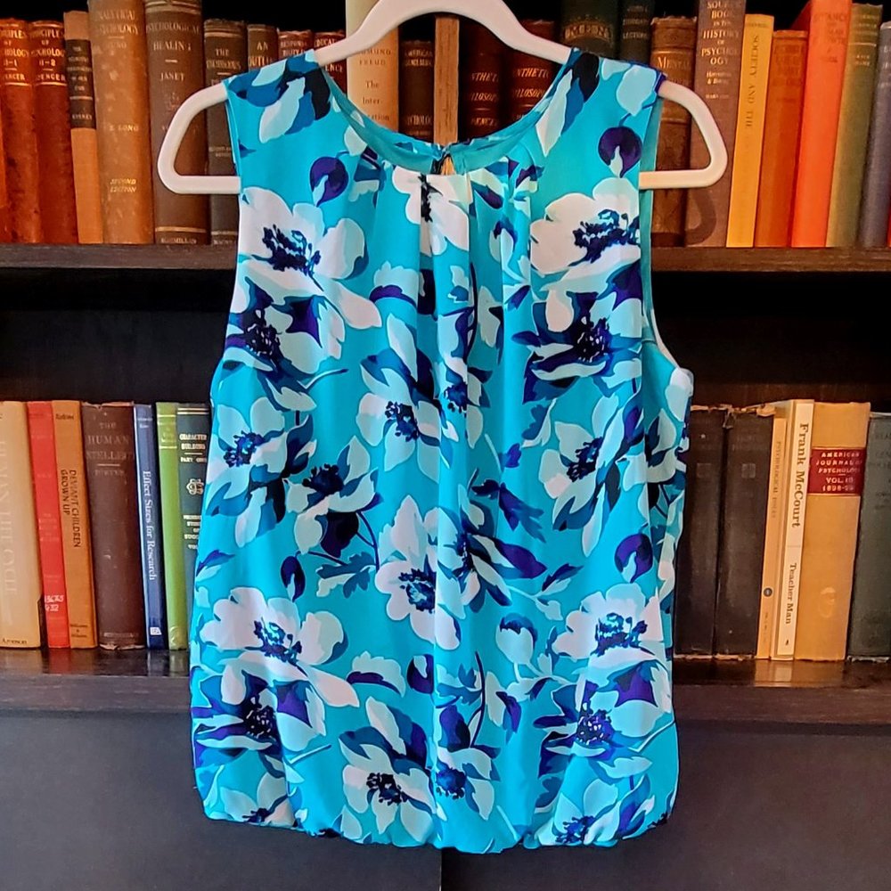 Floral Blue Liz Claiborne Career Tank